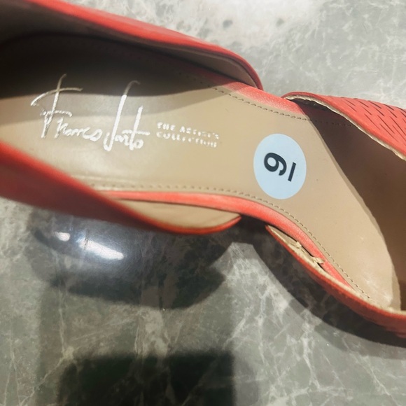 Franco Sarto Artist Collection Selina D’Orsay Block Heels SZ 9 Peach Leather - Picture 4 of 5